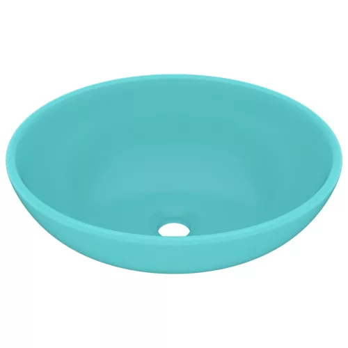  ovális matt világoszöld kerámia luxus mosdókagyló 40 x 33 cm