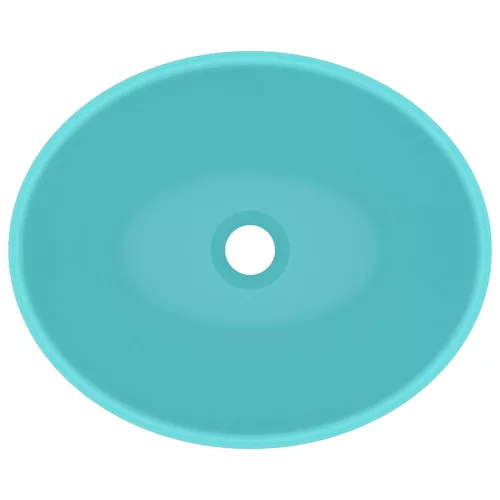  ovális matt világoszöld kerámia luxus mosdókagyló 40 x 33 cm