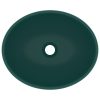  ovális matt sötétzöld kerámia luxus mosdókagyló 40 x 33 cm