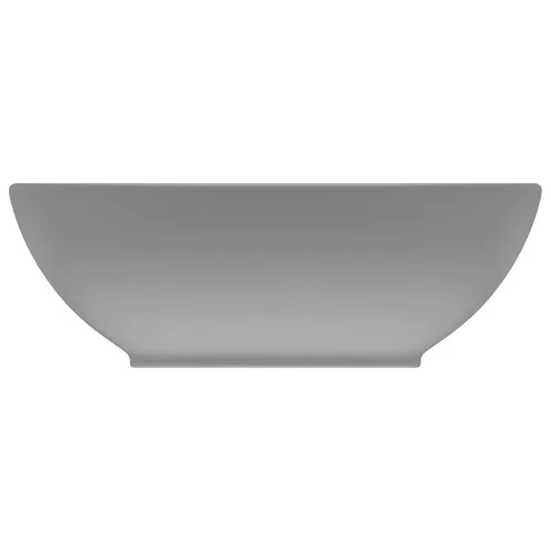  ovális matt világosszürke kerámia luxus mosdókagyló 40 x 33 cm