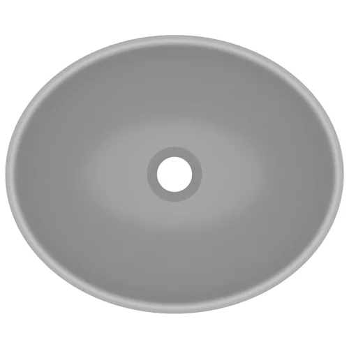  ovális matt világosszürke kerámia luxus mosdókagyló 40 x 33 cm