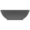  ovális matt sötétszürke kerámia luxus mosdókagyló 40 x 33 cm