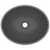  ovális matt sötétszürke kerámia luxus mosdókagyló 40 x 33 cm