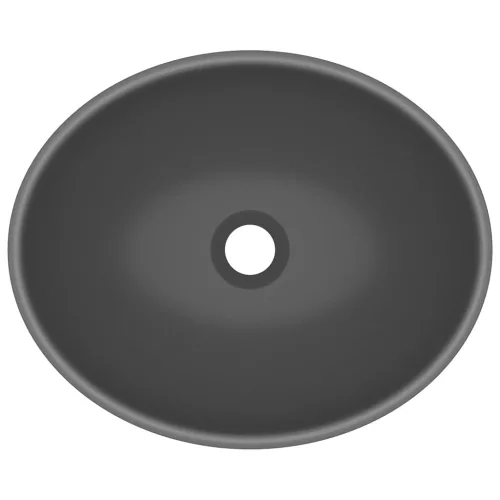  ovális matt sötétszürke kerámia luxus mosdókagyló 40 x 33 cm