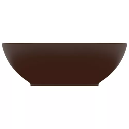  ovális matt sötétbarna kerámia luxus mosdókagyló 40 x 33 cm
