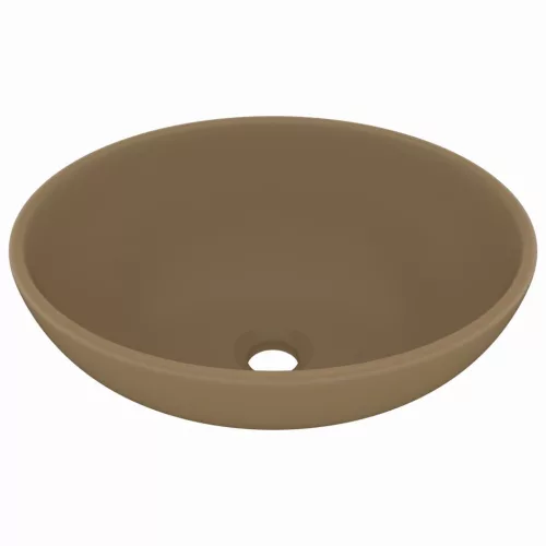  ovális matt krémszínű kerámia luxus mosdókagyló 40 x 33 cm