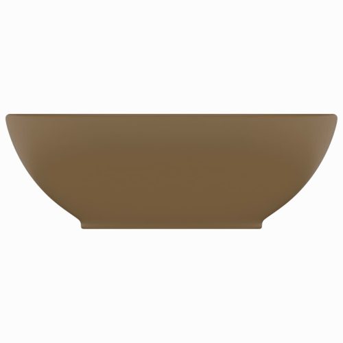  ovális matt krémszínű kerámia luxus mosdókagyló 40 x 33 cm