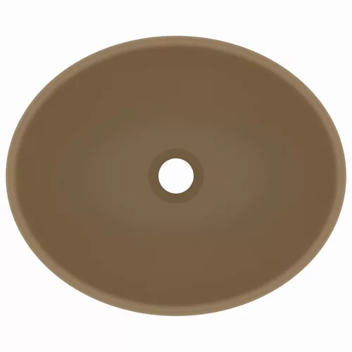  ovális matt krémszínű kerámia luxus mosdókagyló 40 x 33 cm