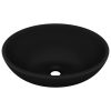  ovális matt fekete kerámia luxus mosdókagyló 40 x 33 cm