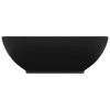  ovális matt fekete kerámia luxus mosdókagyló 40 x 33 cm