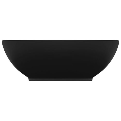  ovális matt fekete kerámia luxus mosdókagyló 40 x 33 cm