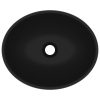  ovális matt fekete kerámia luxus mosdókagyló 40 x 33 cm