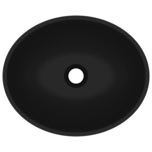  ovális matt fekete kerámia luxus mosdókagyló 40 x 33 cm