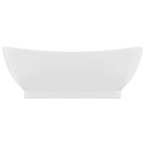  ovális matt fehér kerámia mosdókagyló túlfolyóval 58,5 x 39 cm