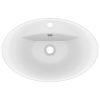  ovális matt fehér kerámia mosdókagyló túlfolyóval 58,5 x 39 cm