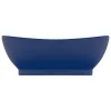  ovális matt sötétkék kerámia mosdó túlfolyóval 58,5 x 39 cm