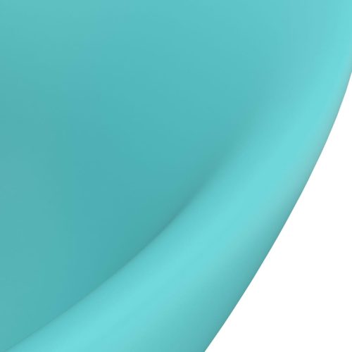  ovális matt világoszöld kerámia mosdó túlfolyóval 58,5 x 39 cm