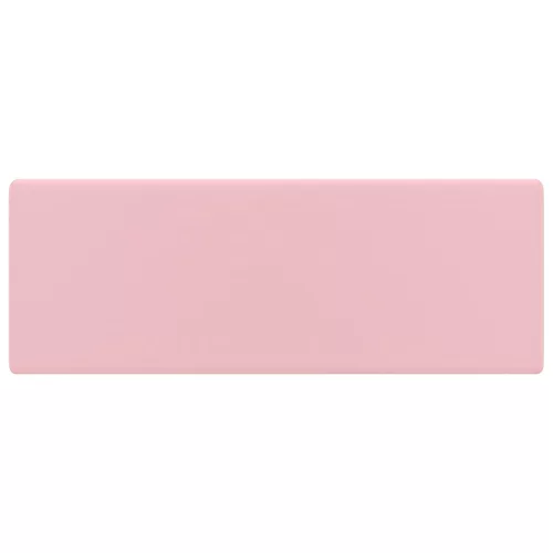  négyszög alakú matt rózsaszín kerámia mosdókagyló túlfolyóval 41 x 41 cm