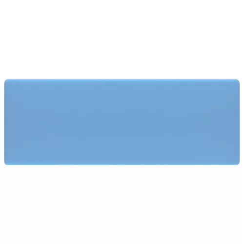  négyszög alakú matt világoskék kerámia mosdókagyló túlfolyóval 41 x 41 cm