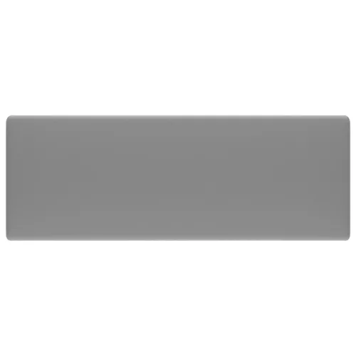  négyszög alakú matt világosszürke kerámia mosdókagyló túlfolyóval 41 x 41 cm