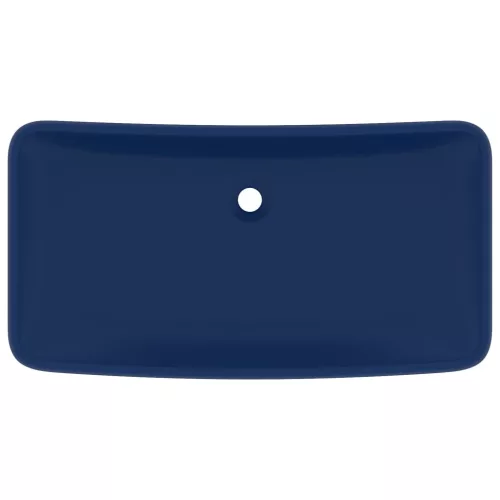  négyszögletes matt sötétkék kerámia luxus mosdókagyló 71x38 cm
