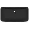  négyszögletes matt fekete kerámia luxus mosdókagyló 71 x 38 cm