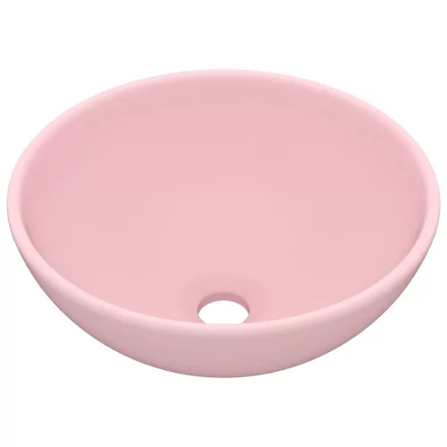  kerek matt rózsaszín kerámia luxus mosdókagyló 32,5 x 14 cm