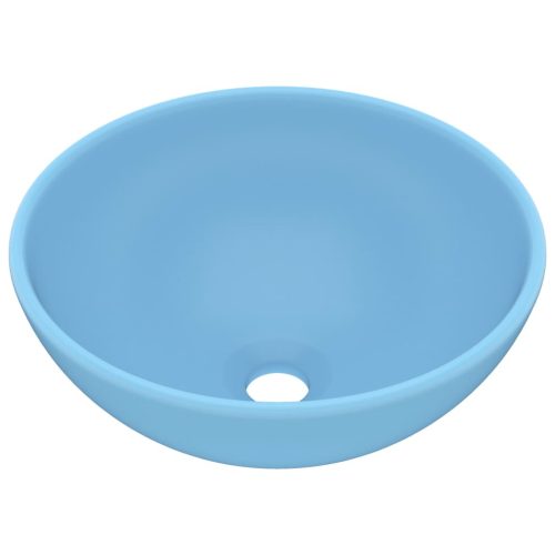  kerek matt világoskék kerámia luxus mosdókagyló 32,5 x 14 cm