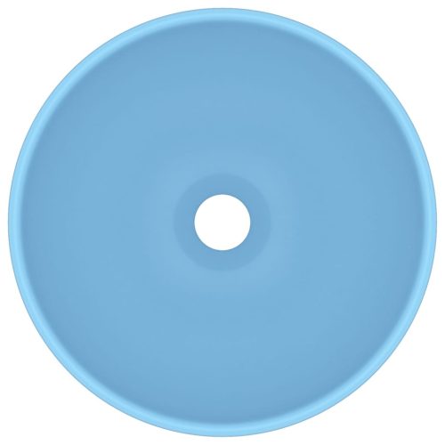  kerek matt világoskék kerámia luxus mosdókagyló 32,5 x 14 cm