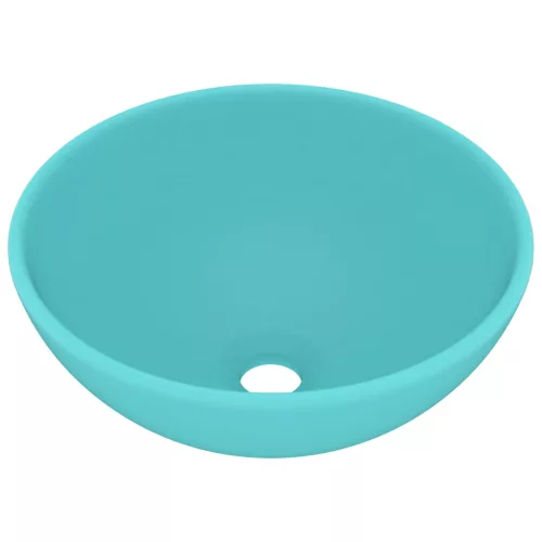  kerek matt világoszöld kerámia luxus mosdókagyló 32,5 x 14 cm