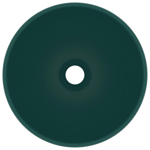  kerek matt sötétzöld kerámia luxus mosdókagyló 32,5 x 14 cm