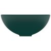  kerek matt sötétzöld kerámia luxus mosdókagyló 32,5 x 14 cm