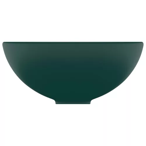  kerek matt sötétzöld kerámia luxus mosdókagyló 32,5 x 14 cm