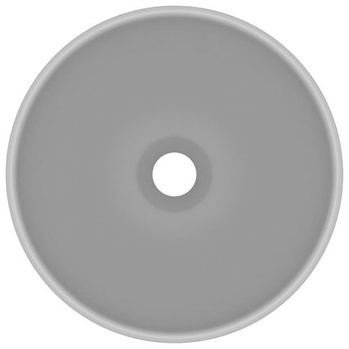  kerek matt világosszürke kerámia luxus mosdókagyló 32,5 x 14 cm