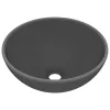  kerek matt sötétszürke kerámia luxus mosdókagyló 32,5 x 14 cm