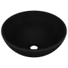  kerek matt fekete kerámia luxus mosdókagyló 32,5 x 14 cm