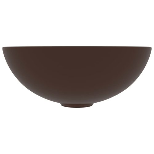  kerek matt sötétbarna kerámia mosdókagyló