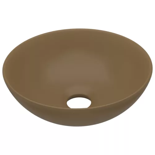  kerek matt krémszínű kerámia mosdókagyló