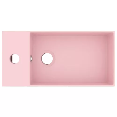  matt rózsaszín kerámia mosdókagyló túlfolyóval