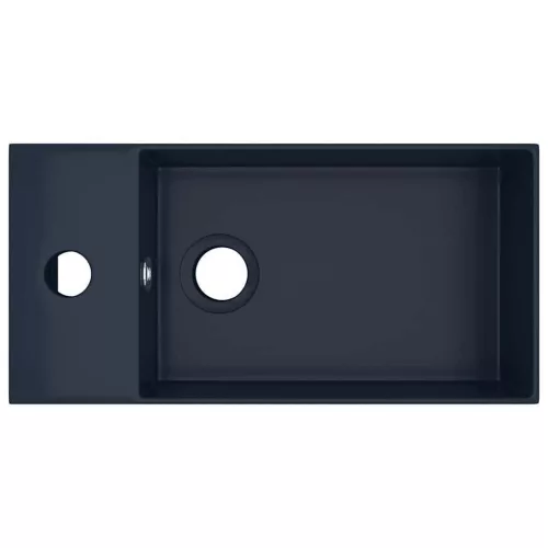  sötétkék kerámia mosdókagyló túlfolyóval