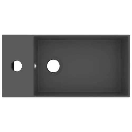  sötétszürke kerámia mosdókagyló túlfolyóval