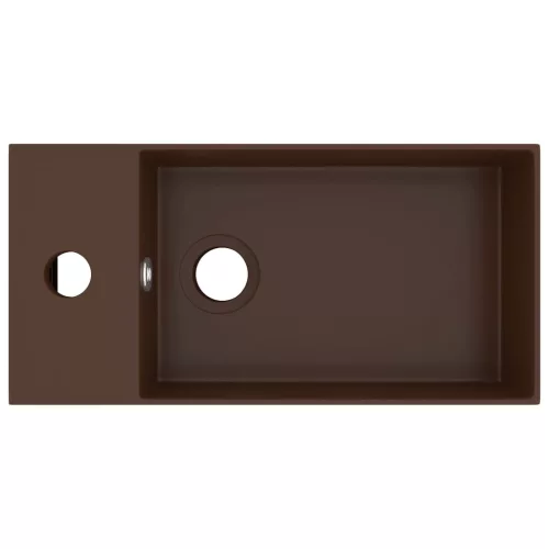  sötétbarna kerámia mosdókagyló túlfolyóval