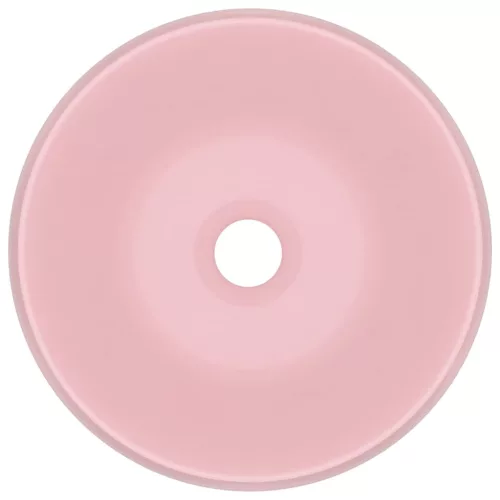  kerek matt rózsaszín kerámia luxus mosdókagyló 40 x 15 cm
