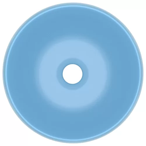  kerek matt világoskék kerámia luxus mosdókagyló 40 x 15 cm