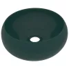  kerek matt sötétzöld kerámia luxus mosdókagyló 40 x 15 cm