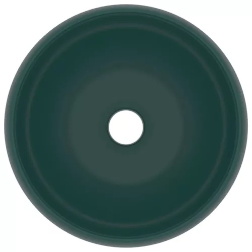  kerek matt sötétzöld kerámia luxus mosdókagyló 40 x 15 cm