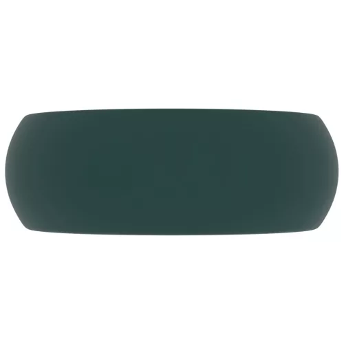  kerek matt sötétzöld kerámia luxus mosdókagyló 40 x 15 cm