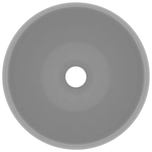  kerek matt világosszürke kerámia luxus mosdókagyló 40 x 15 cm