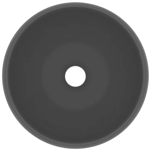  kerek matt sötétszürke kerámia luxus mosdókagyló 40 x 15 cm