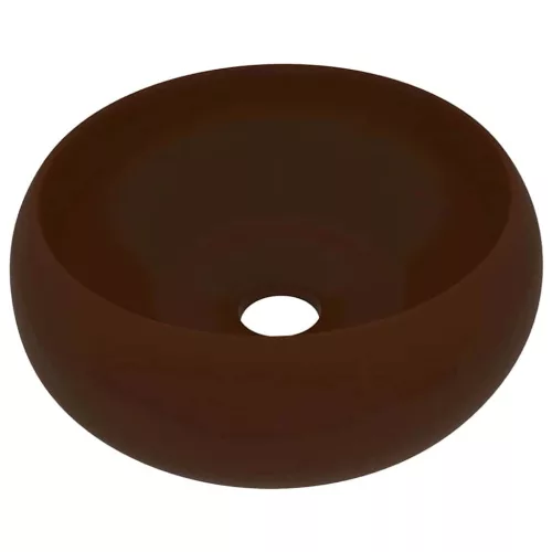  kerek matt sötétbarna kerámia luxus mosdókagyló 40 x 15 cm